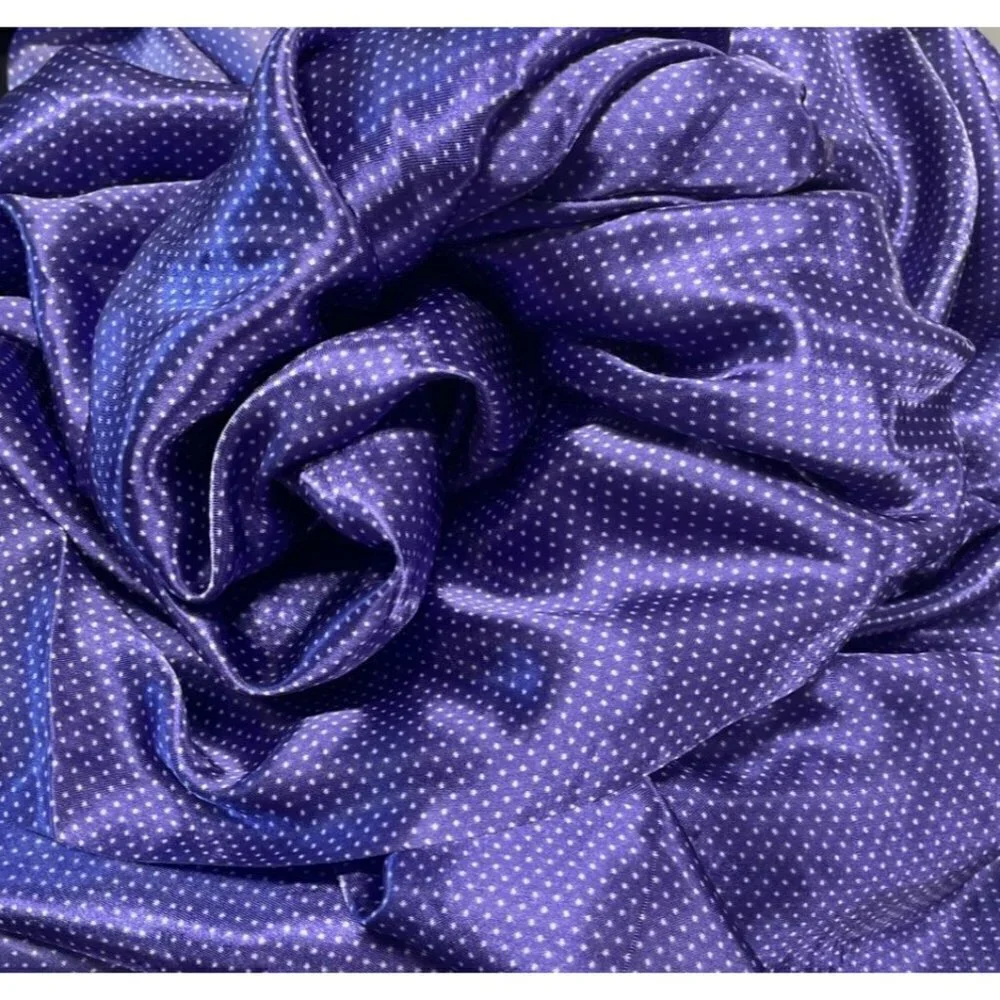 Fabric Purple White Dot Silky 40